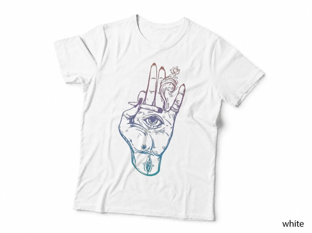 Illuminati Weed Smoking Spliff Hand Marijuana Stoner 420 Cannabis T-Shirt