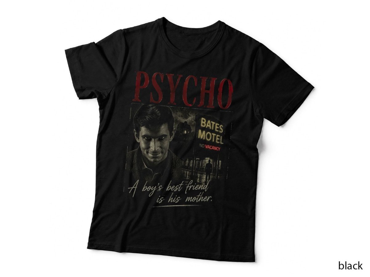 Psycho Horror Movie T-Shirt, Norman Bates Vintage Thriller Halftone Hoodie