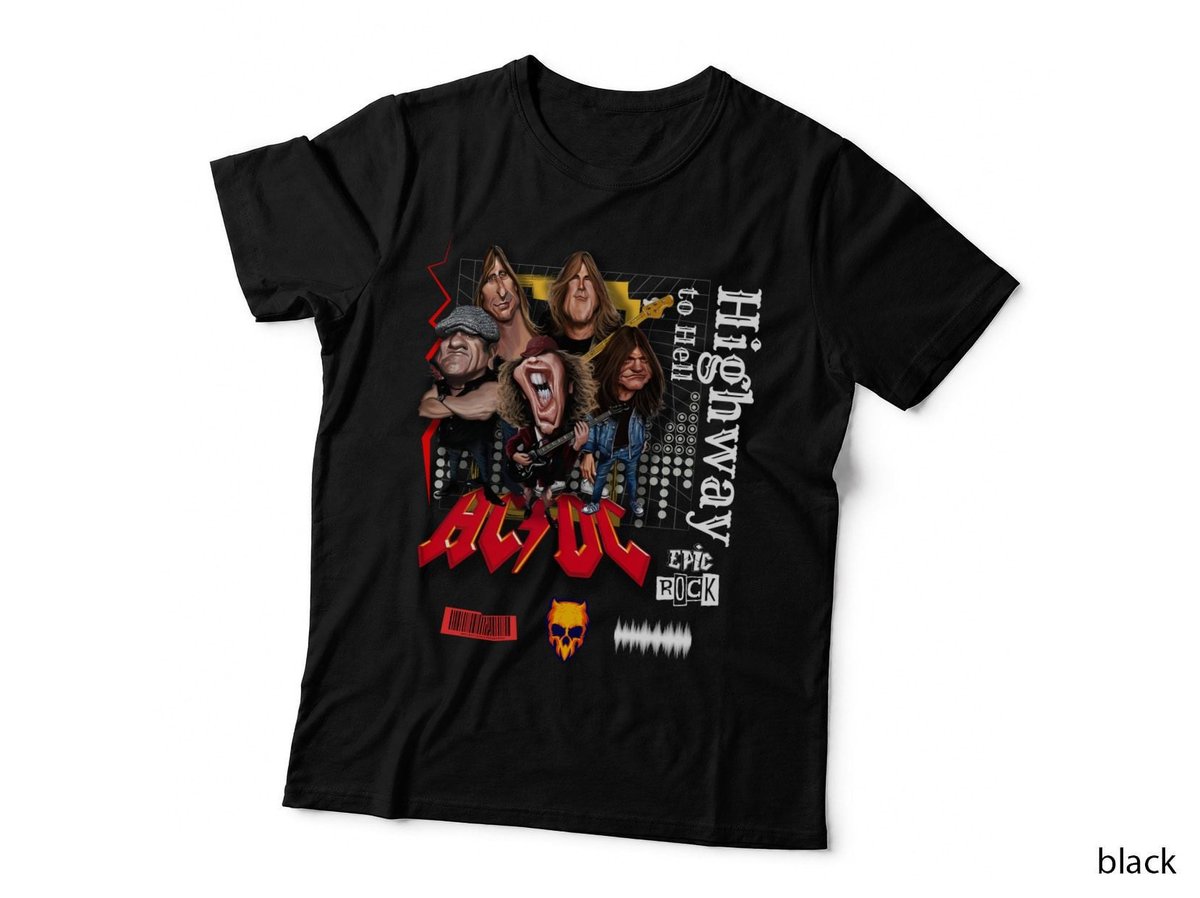 ACDC Highway To Hell T-Shirt, Rock Band Tribute, Music Lover Style