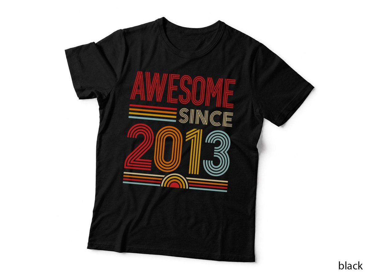 Awesome Since 2013 13th Birthday T-Shirt Hoodie Born 2013 Gift Boys Girls Teens