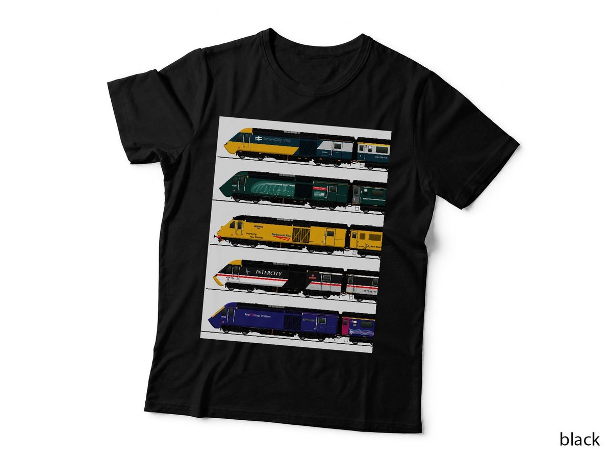Class 43 Intercity 125 T-Shirt, Five Livery Variants Side View, Train Lover