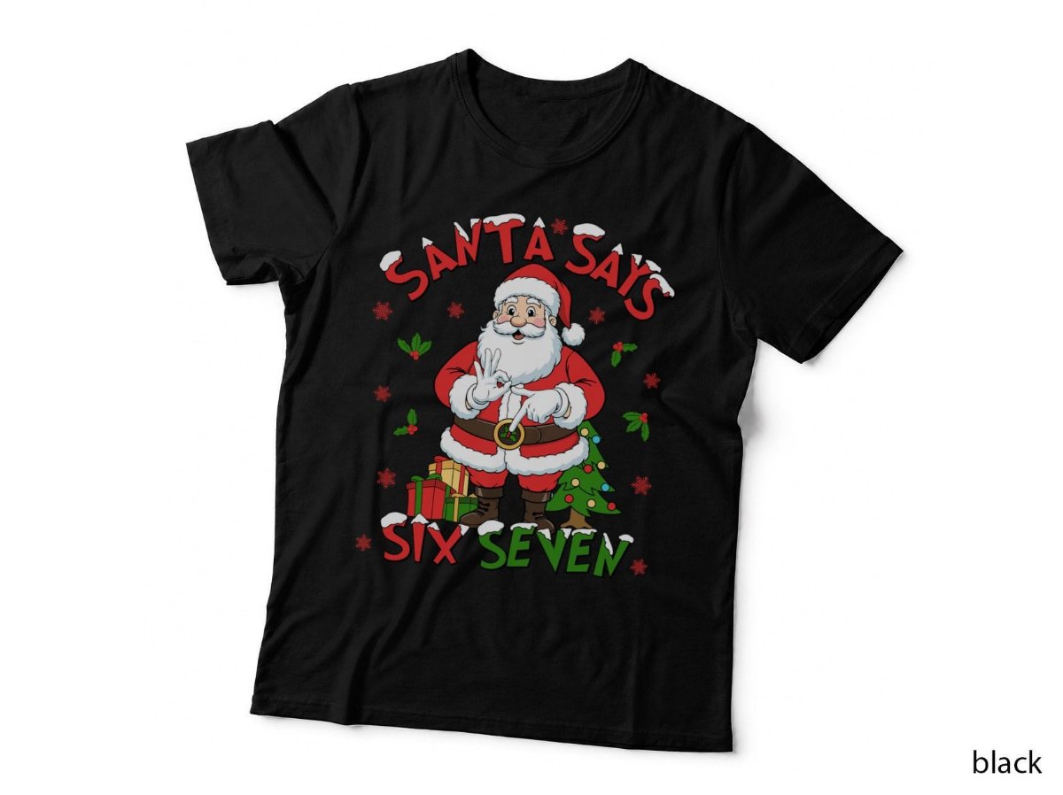 Six Seven Santa T-Shirt, Funny Xmas Kids Meme Christmas Gift Jumper Hoodie