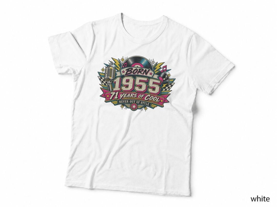 1955 71st Birthday Rockabilly Vinyl Record Music Club Born 1955 T-Shirt Hoodie