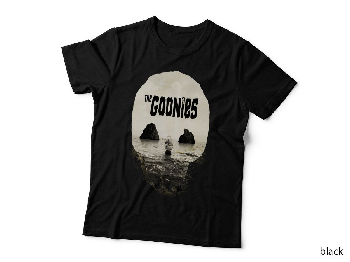 The Goonies T-Shirt, Retro Adventure Movie Fan Art, 80s Nostalgia Skull