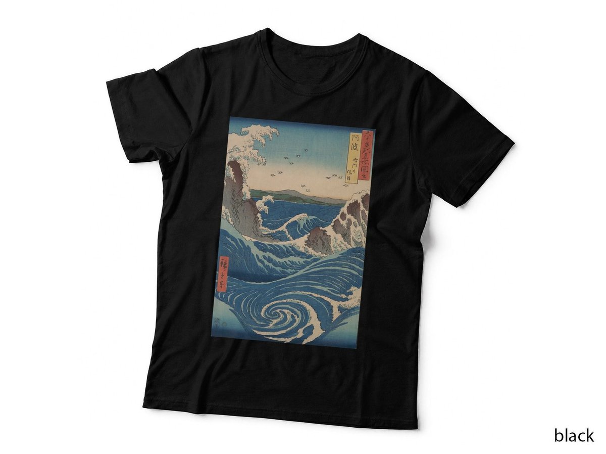 Ocean Whirlpool Hiroshige Famous Art T-Shirt