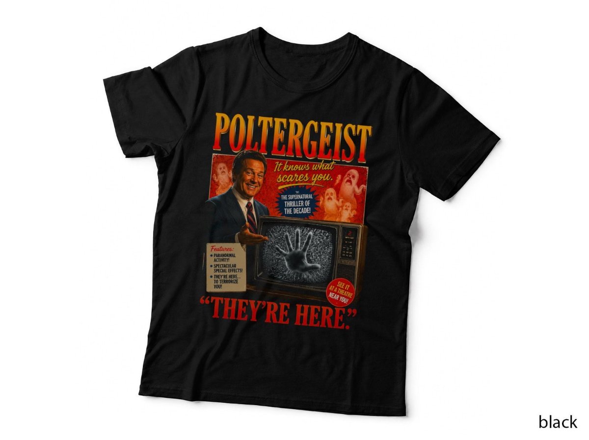 Poltergeist 1982 Ghost TV T-Shirt, Vintage 80s Horror Movie Halftone Hoodie