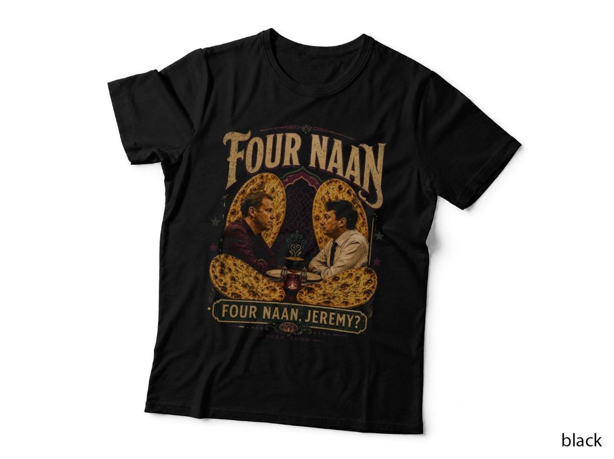 Peep Show Four Naan Jeremy T-Shirt, British Sitcom Comedy Halftone Hoodie
