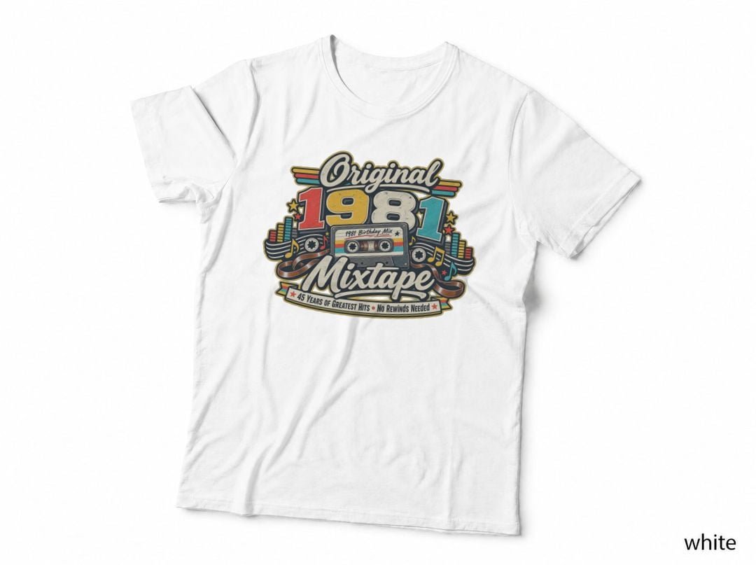 1981 45th Birthday Original Mixtape Cassette Music Vintage 1981 T-Shirt Hoodie