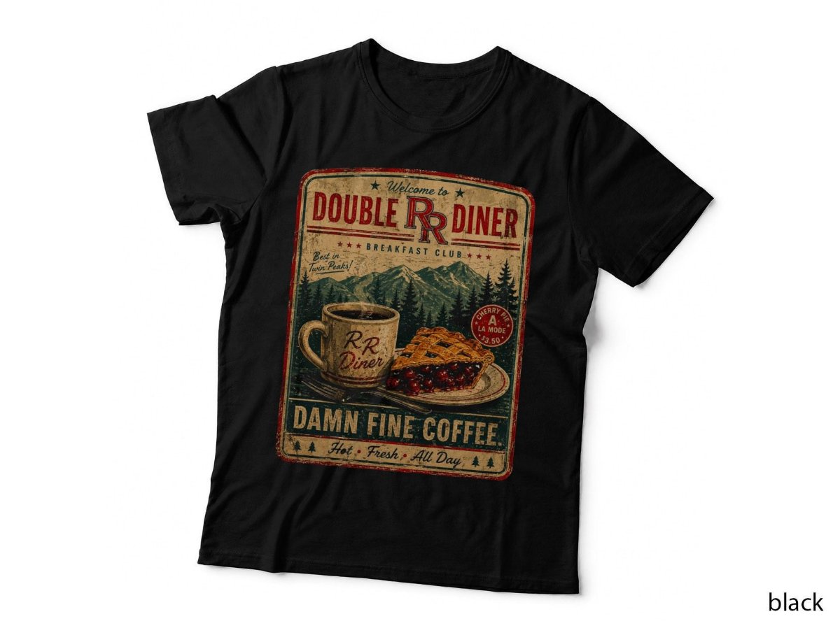 Twin Peaks Diner Damn Fine Coffee Cherry Pie Vintage TV Halftone Hoodie