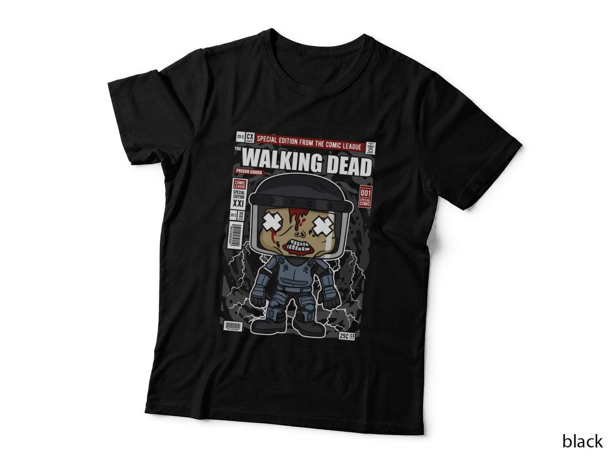Walking Dead Prison Guard T-Shirt, Horror Comic Art, Halloween Costume
