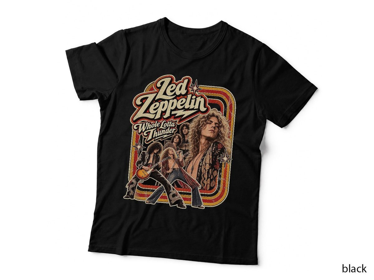 Led Zeppelin Whole Lotta Thunder Vintage 70s Rock Band T-Shirt
