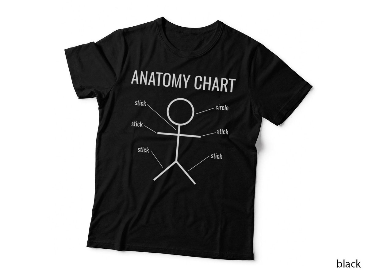 Stick Figure Anatomy Chart Funny T-Shirt