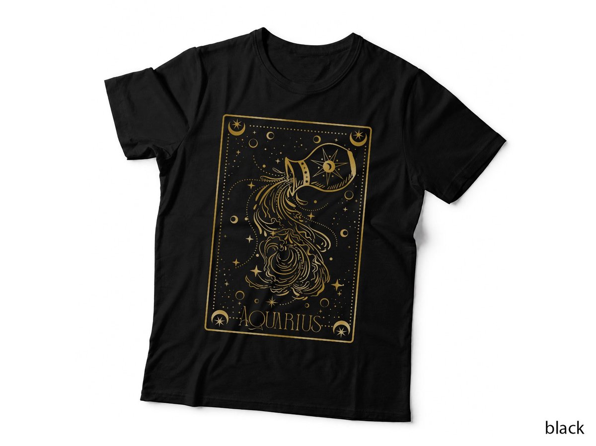 Aquarius Tarot Card Print, Horoscope Cottagecore Dreamy T-Shirt
