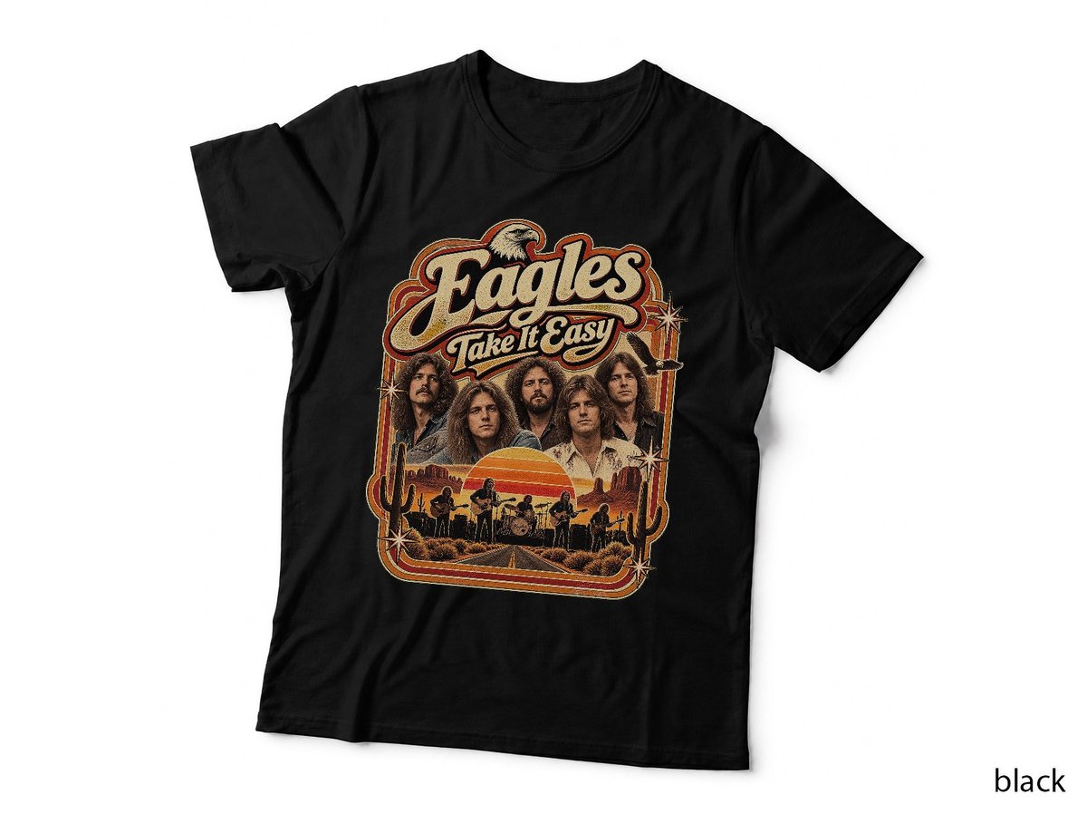 Eagles Vintage Western Rock Take It Easy Desert Band T-Shirt