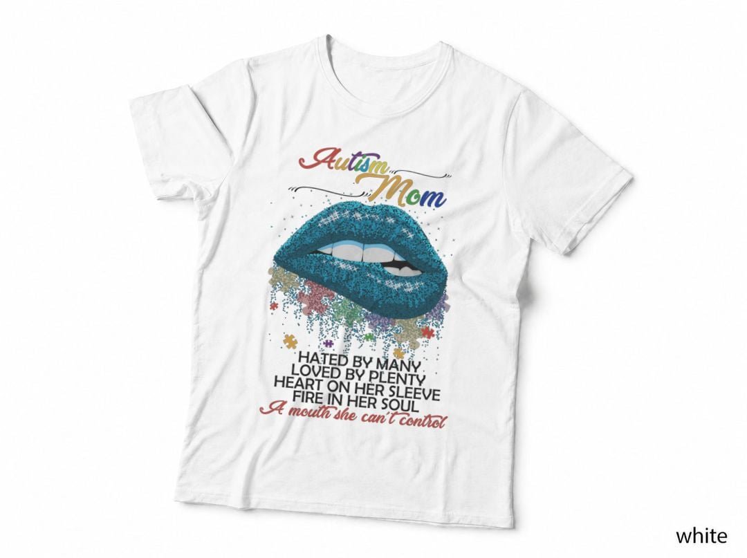 Autism Mom A Mouth She Cant Control Shirt, Colorful Design, Pride, Gift T-Shirt