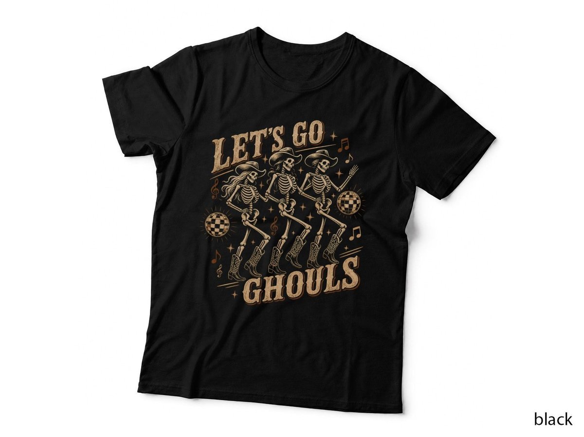 Let's Go Ghouls Cowgirl Skeletons Halloween Western Disco T-Shirt Hoodie Gift