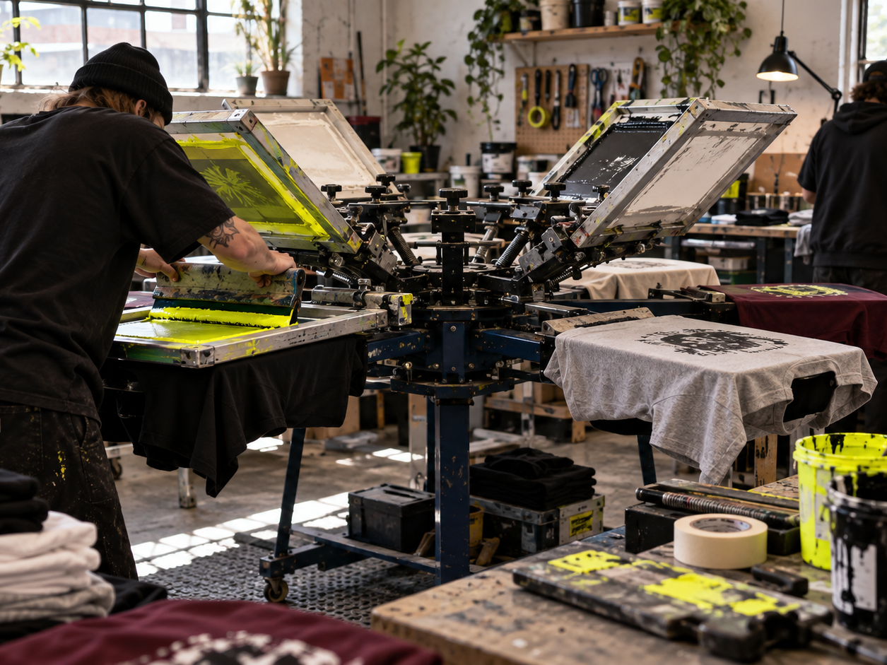 Inside the Ten Quid Teez workshop
