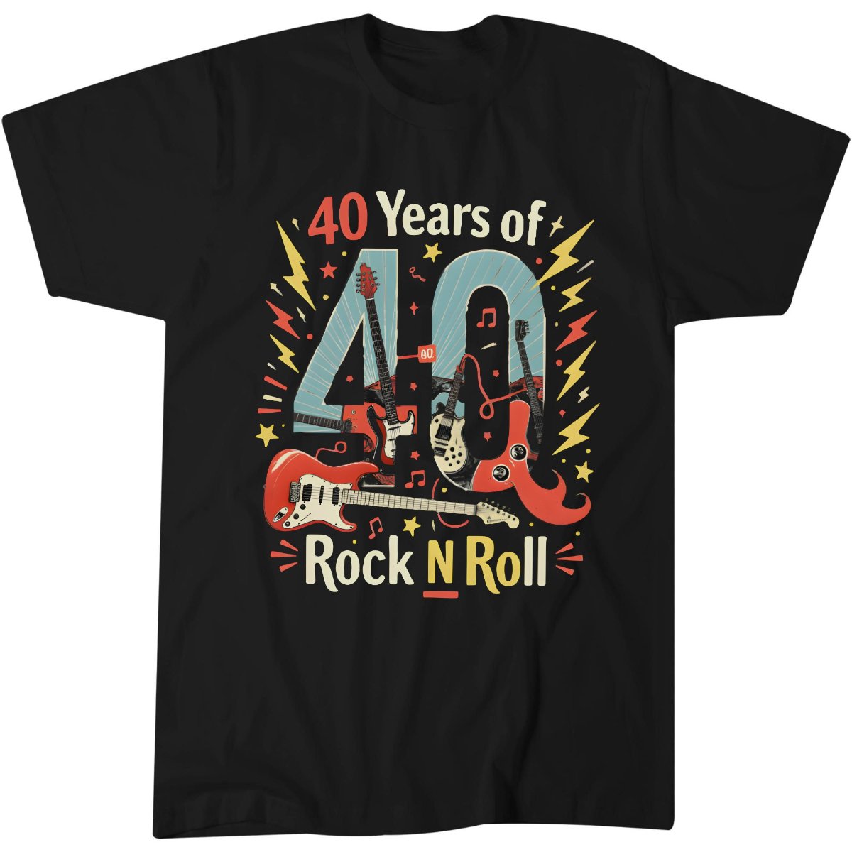 40th Birthday 40 Years Rock N Roll T-Shirt