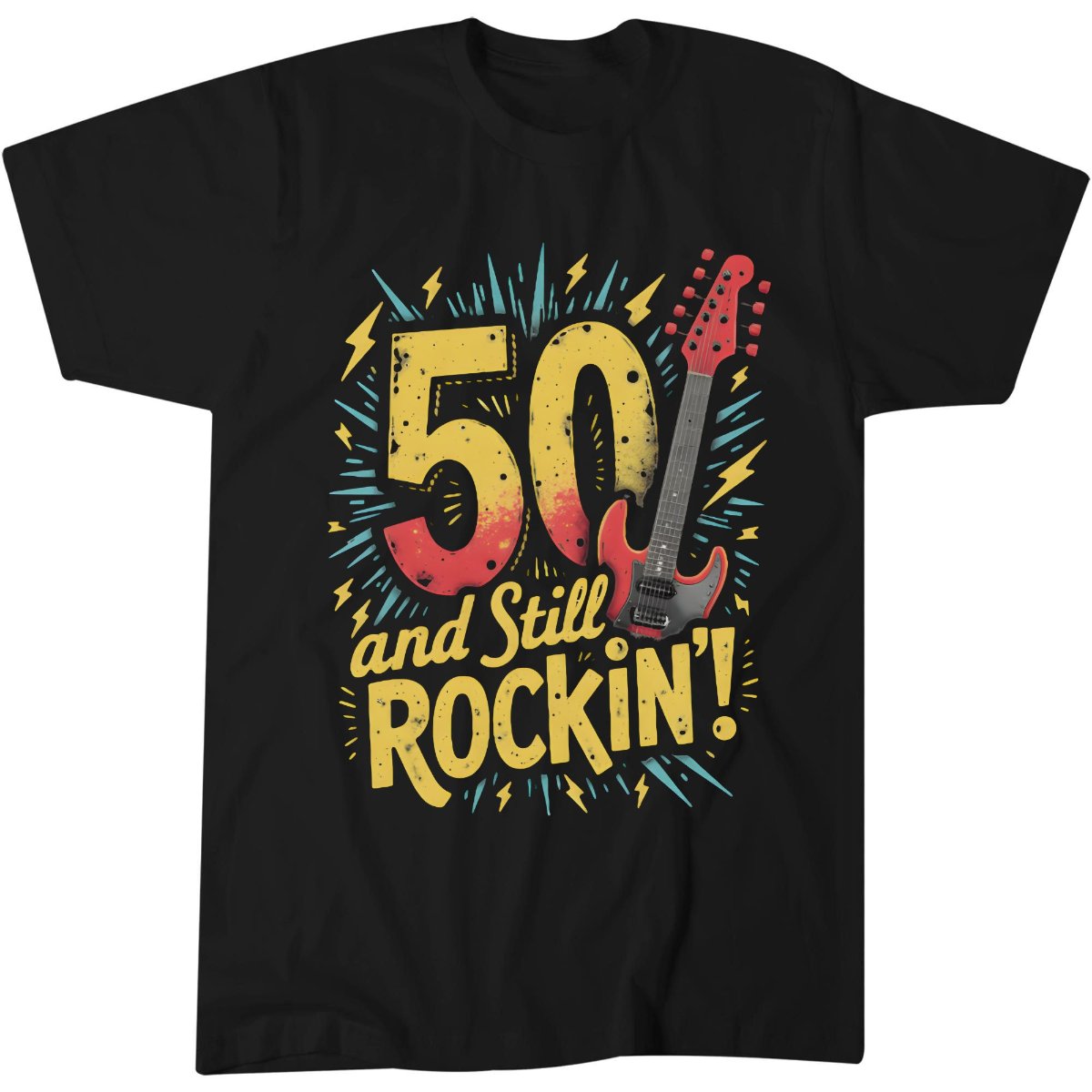 50th Birthday 50 Years Rocking Guitar T-Shirt