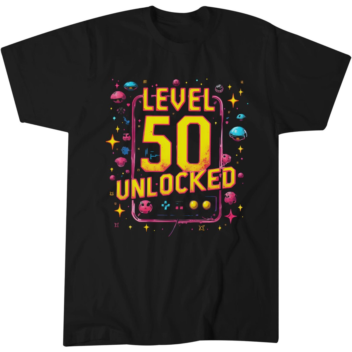50th Birthday Level 50 Unlocked Retro Gamer T-Shirt
