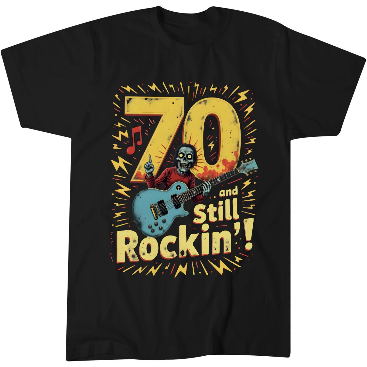70th Birthday Rock Guitar T-Shirt
