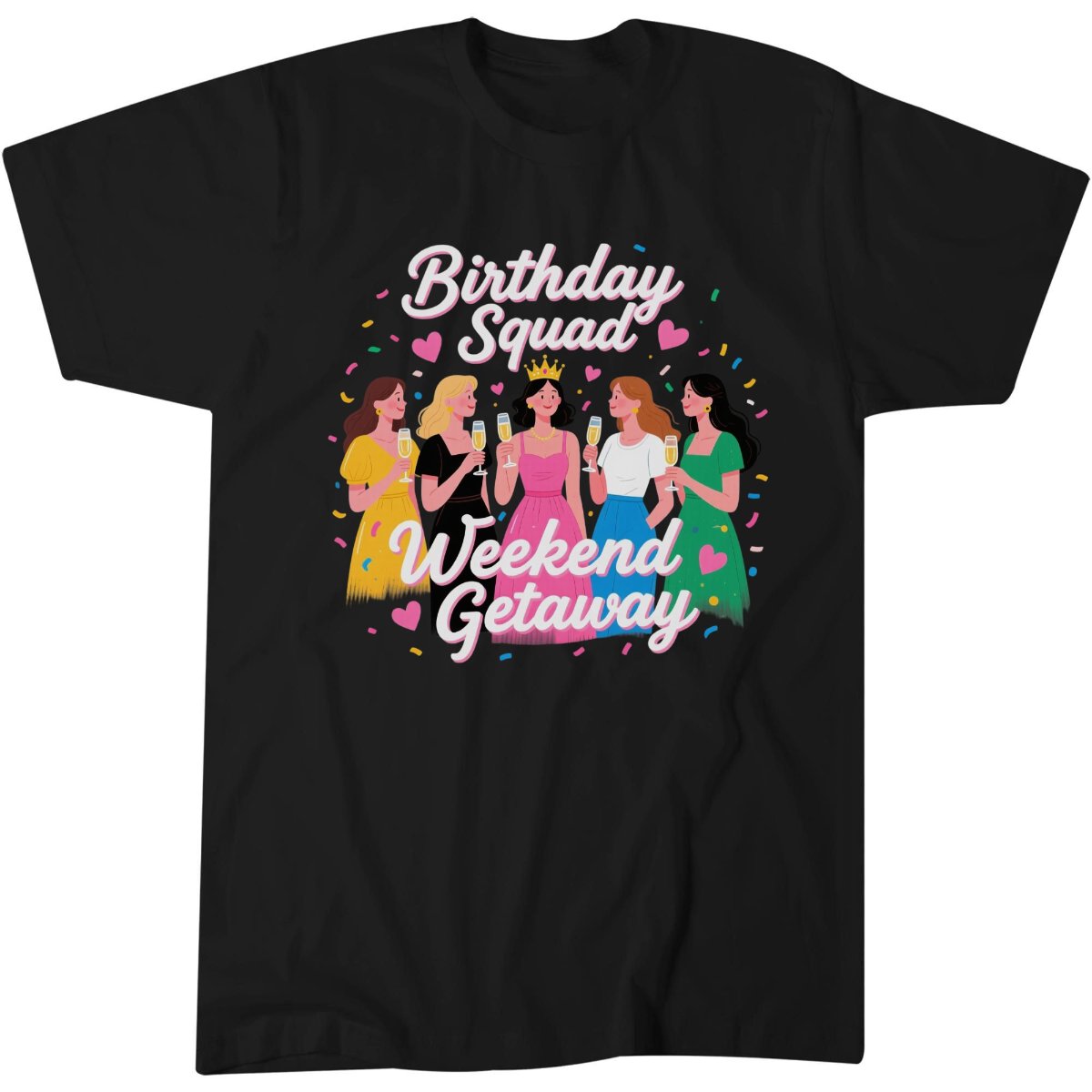 Birthday Weekend Squad Women's Trip Cartoon Graphic 3 T-Shirt.png