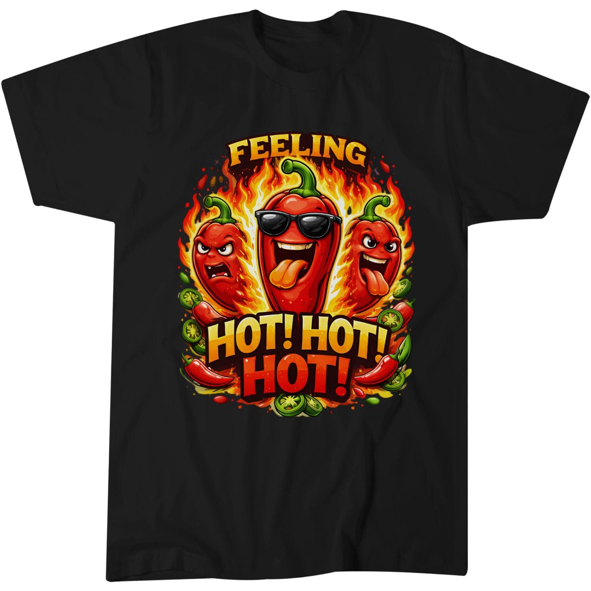 Feeling Hot Spicy Chillies Chef Food T-Shirt