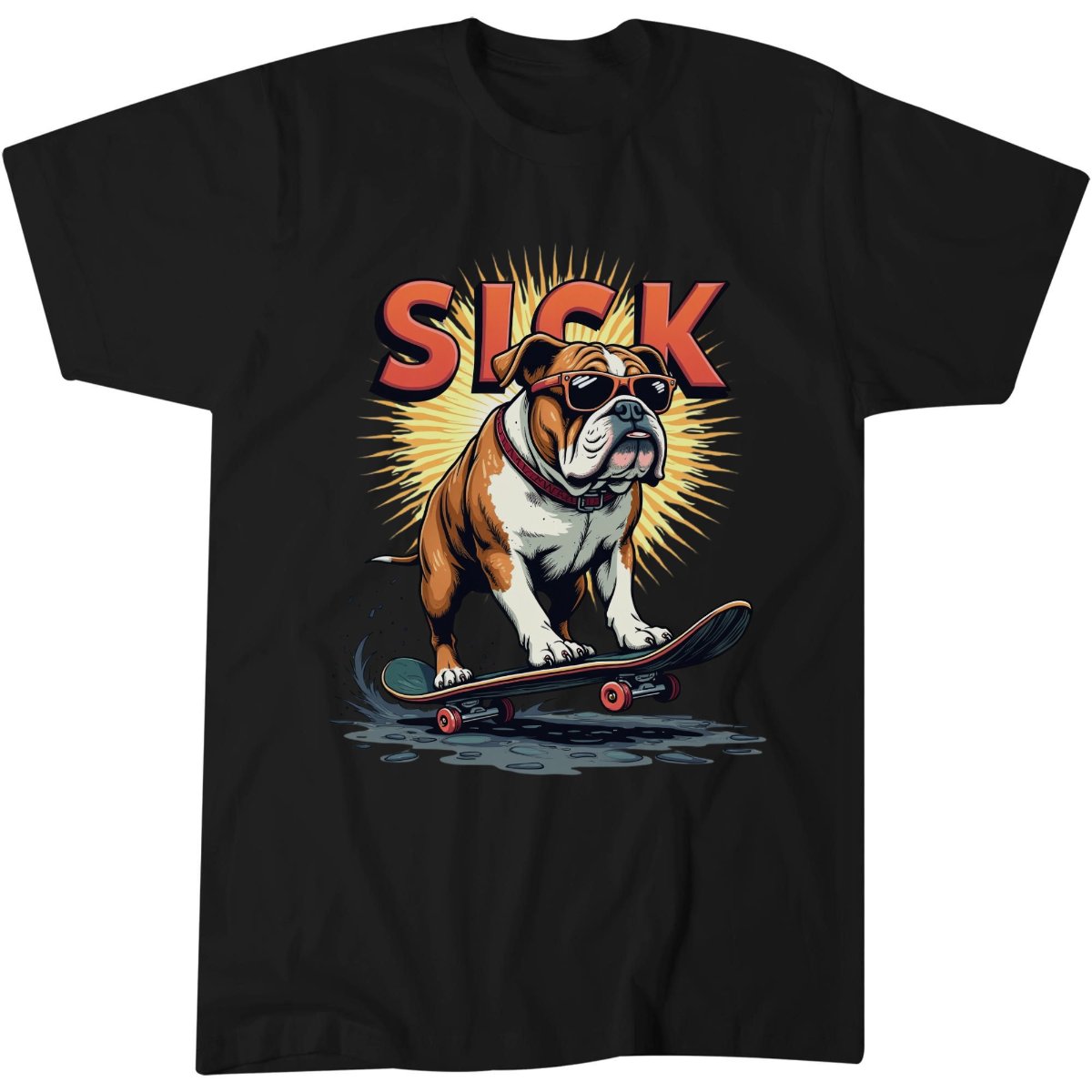 Funny Bulldog Shirt, Skateboard Dog Tee, S Letter T-Shirt