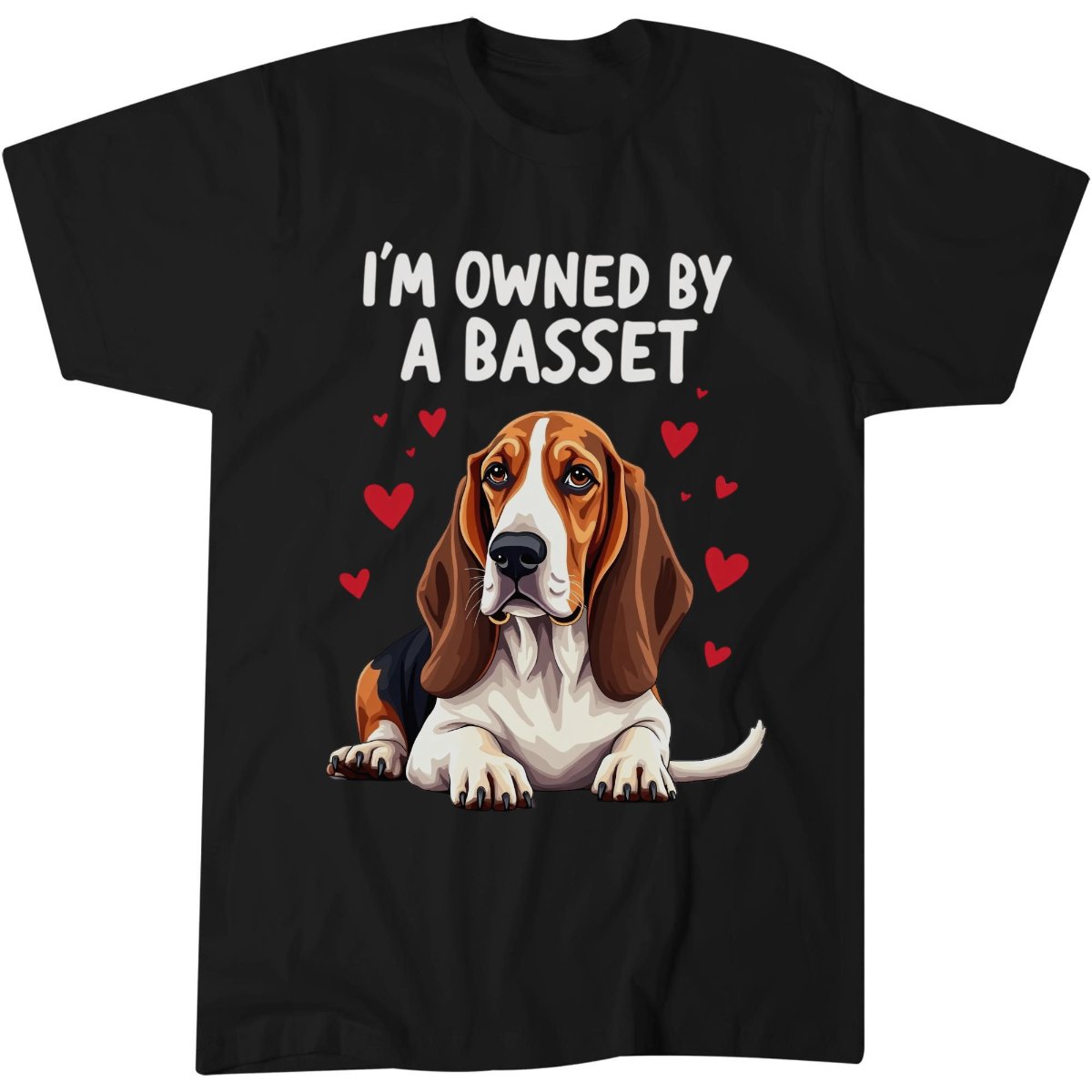 Funny Dog Mom Shirt, Basset Hound Lover Tee, Owned By A Basset T-Shirt