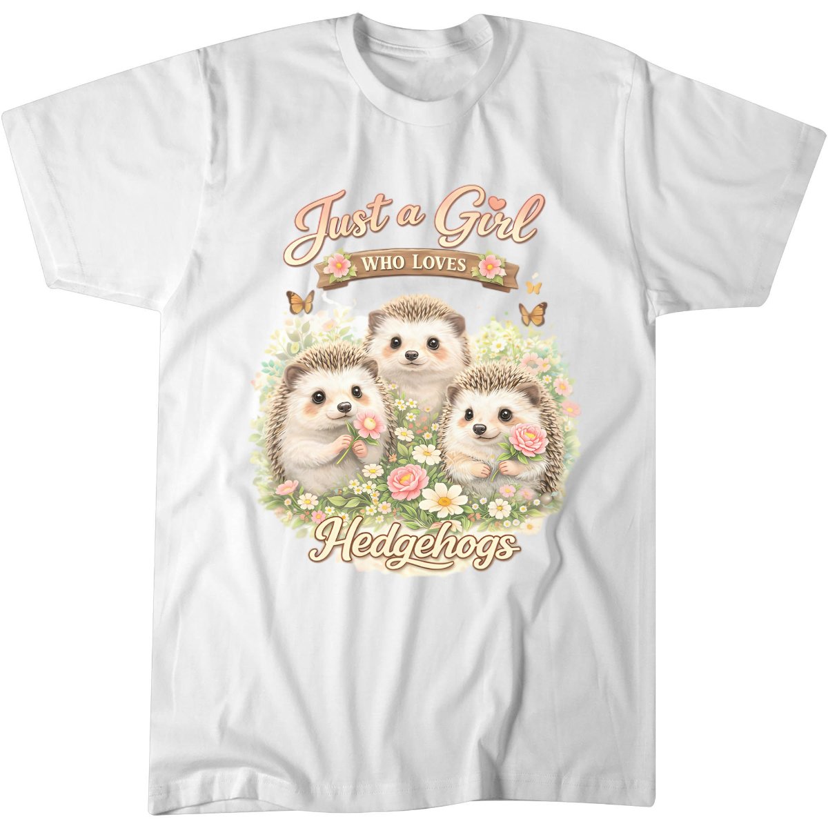 Girl Loves Hedgehogs Cute Birthday Gift T-Shirt
