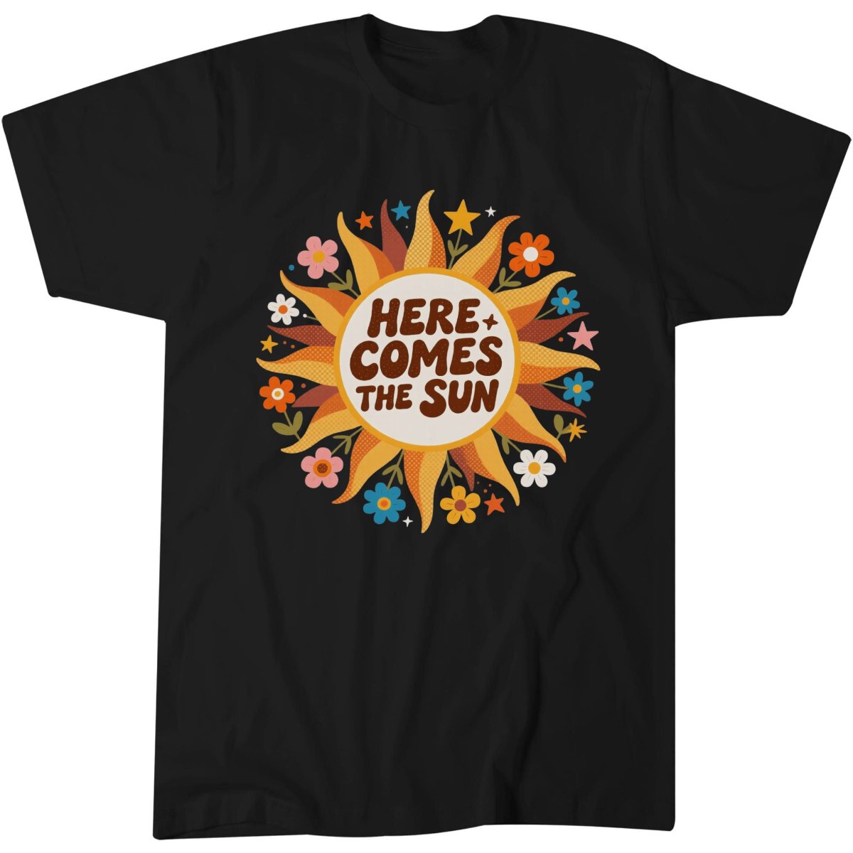 Here Comes The Sun Summer Family Vacation Hawaii Beach Retro T-Shirt.png