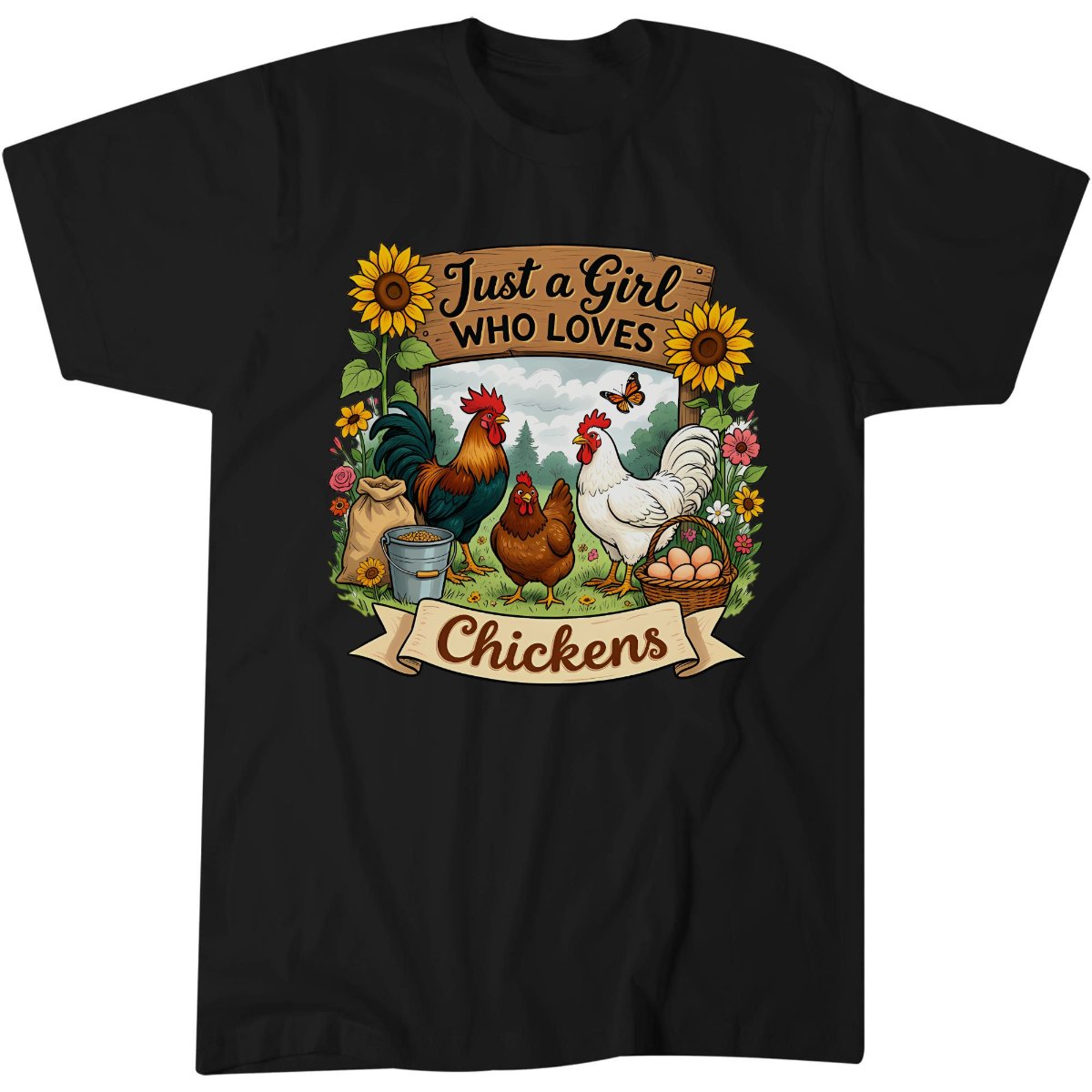Just A Girl Who Loves Chickens Birthday Gift T-Shirt