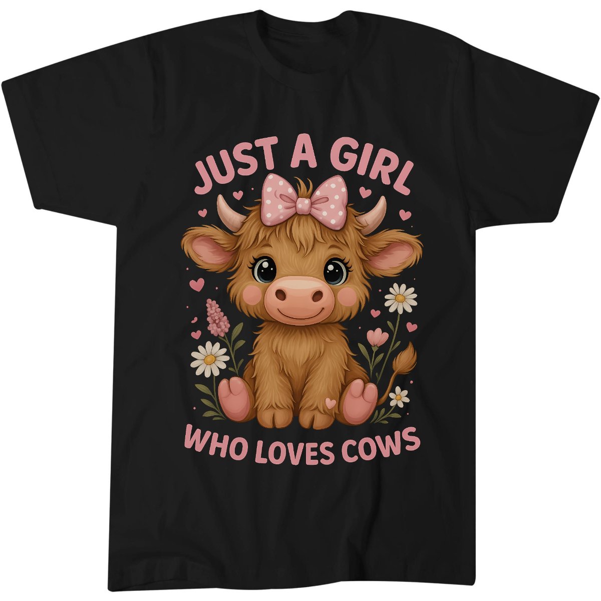Just A Girl Who Loves Cows Highland Cow T-Shirt