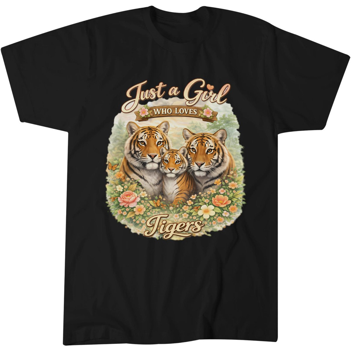 Just A Girl Who Loves Tigers Cute Big Cat Gift T-Shirt
