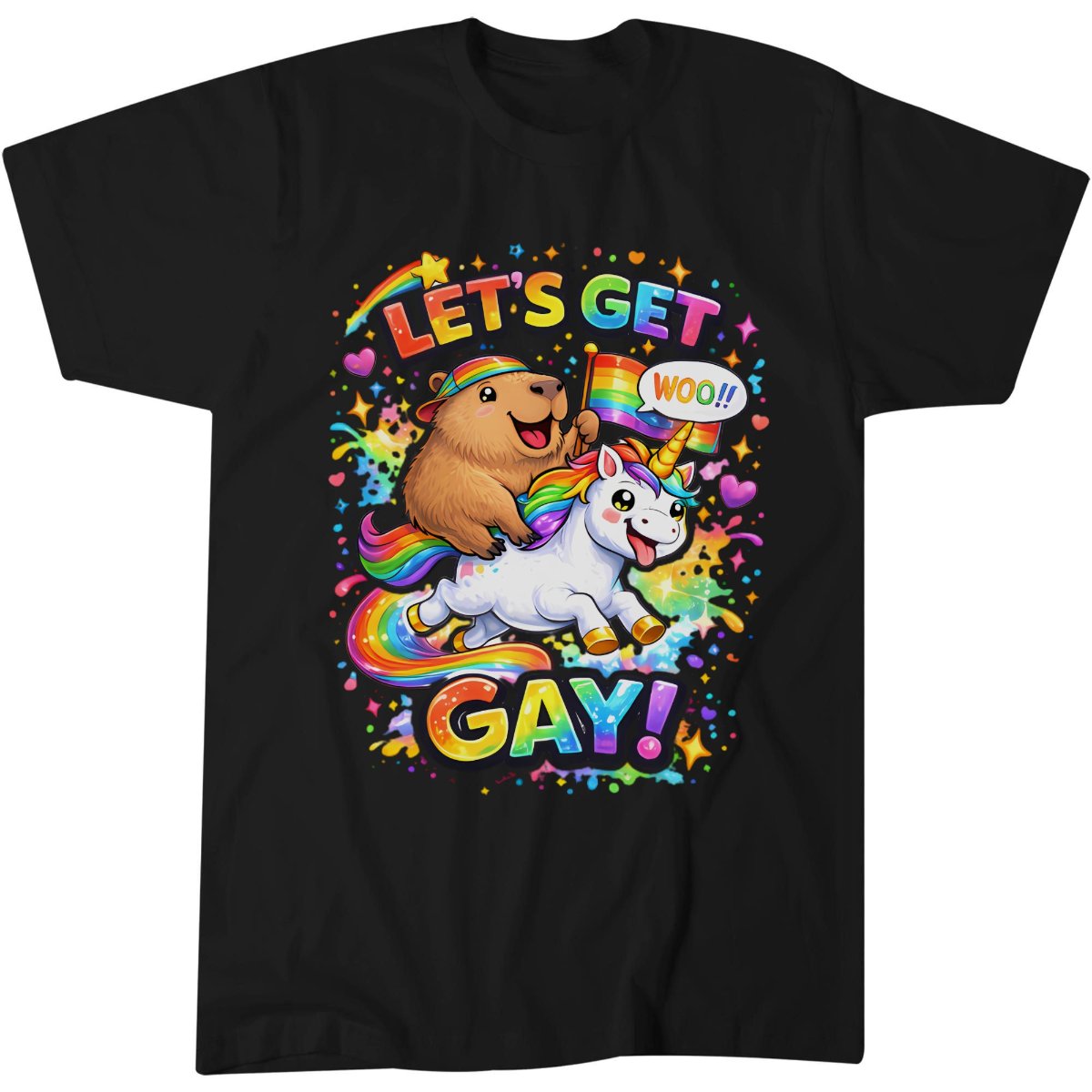 Pride Funny Capybara LGBTQ Gay Celebration T-Shirt
