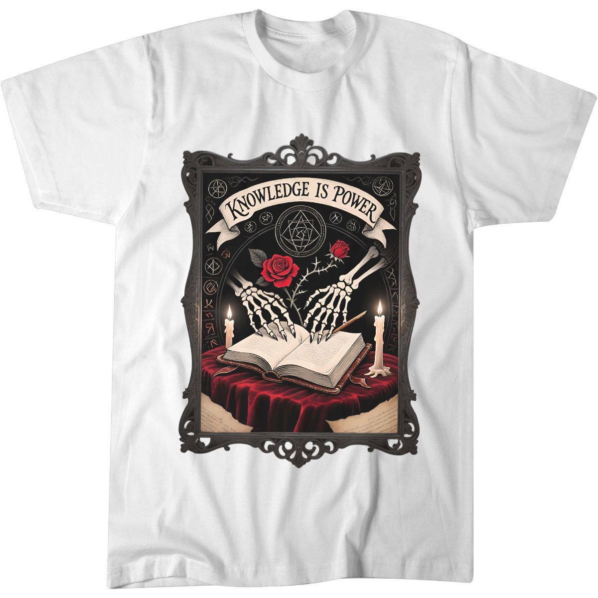 Knowledge Is Power Shirt, Gothic Tattoo Fan Gift Tee, Mystical Knowledge T-Shirt