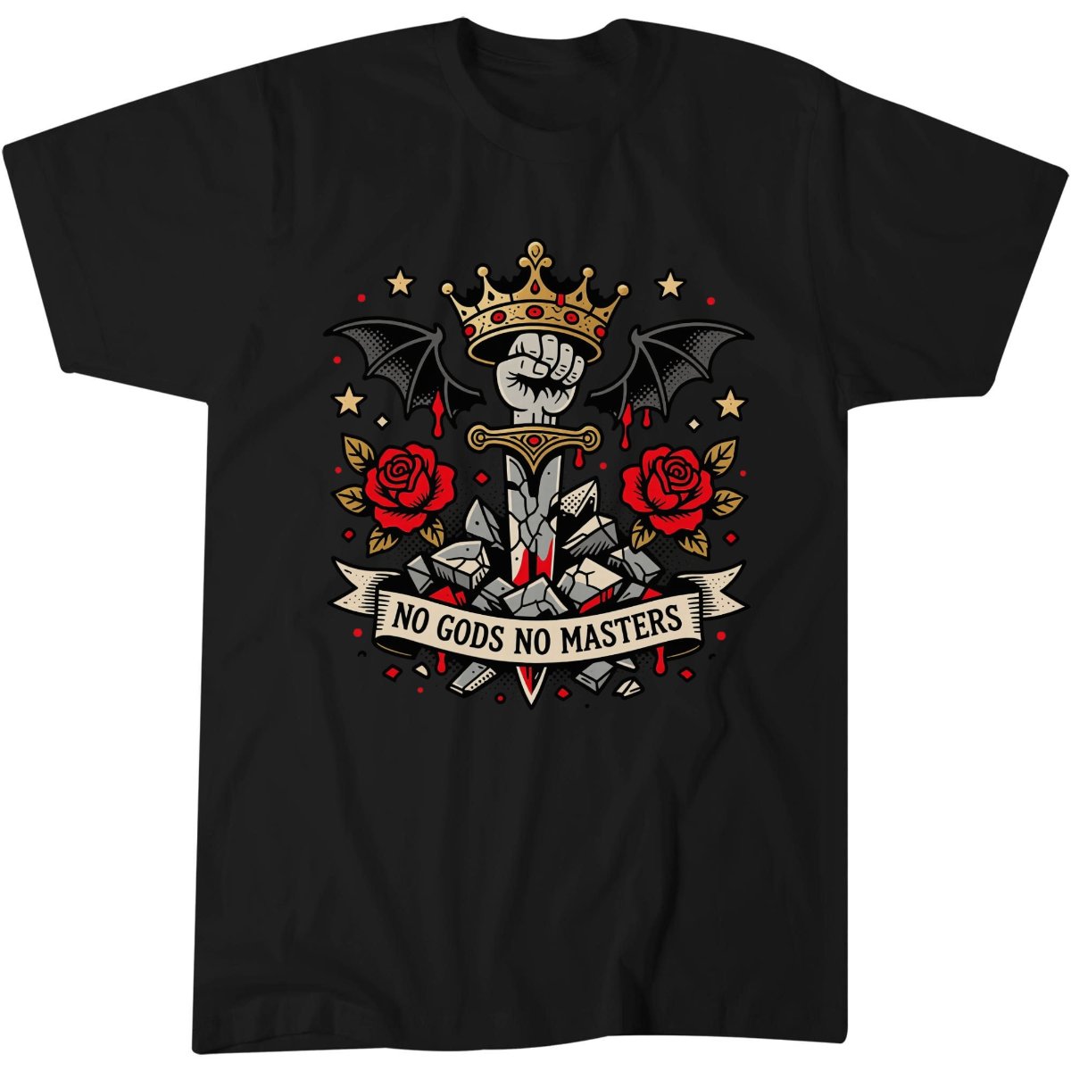 No Gods No Masters Shirt, Feminist Rebellion Gift Tee, Defiant Gothic T-Shirt