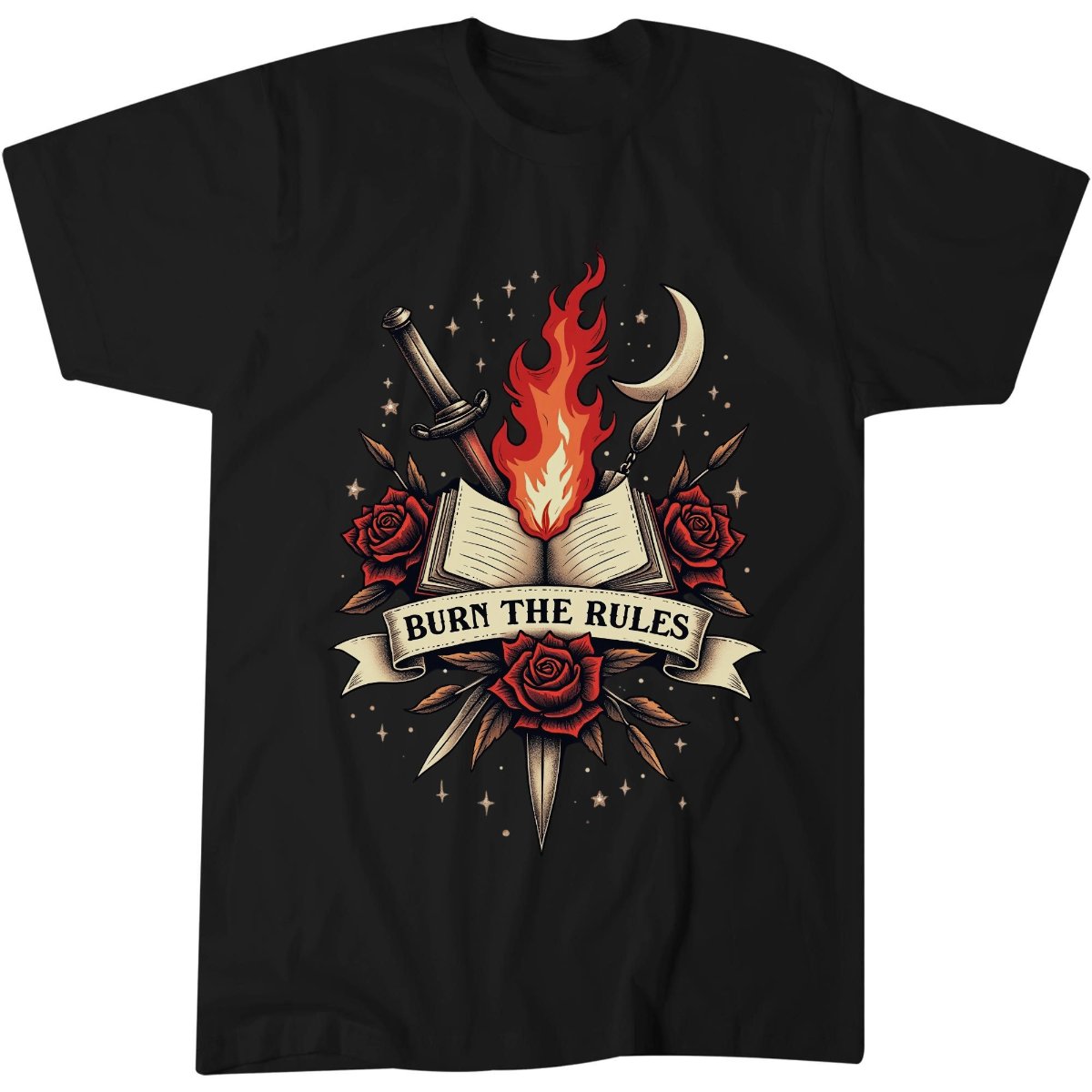 Burn The Rules Shirt, Witchy Rebel Gift Tee, Gothic Witch T-Shirt