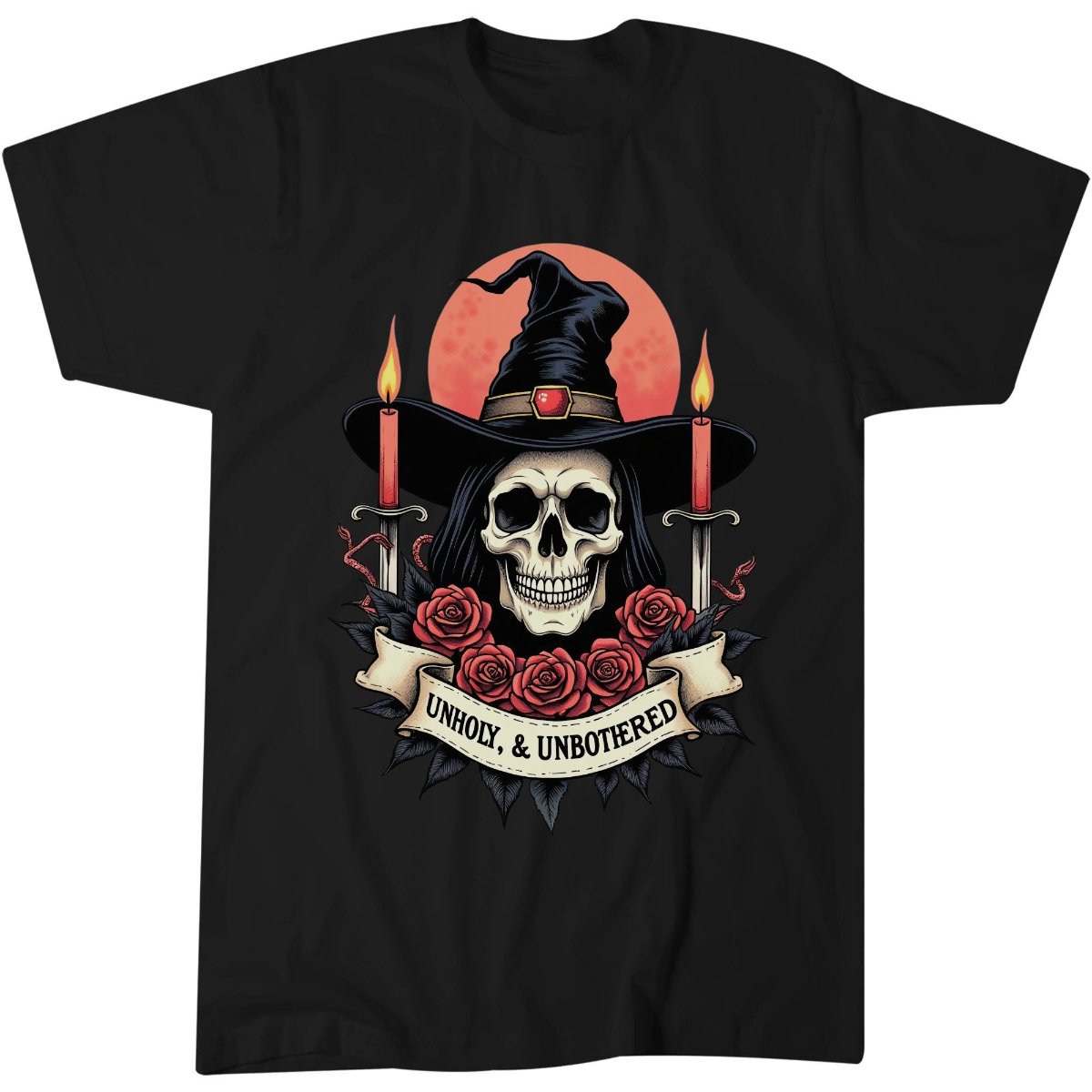 Unholy & Unbothered Shirt, Witchy Feminine Rebel Gift Tee, Gothic Witch T-Shirt