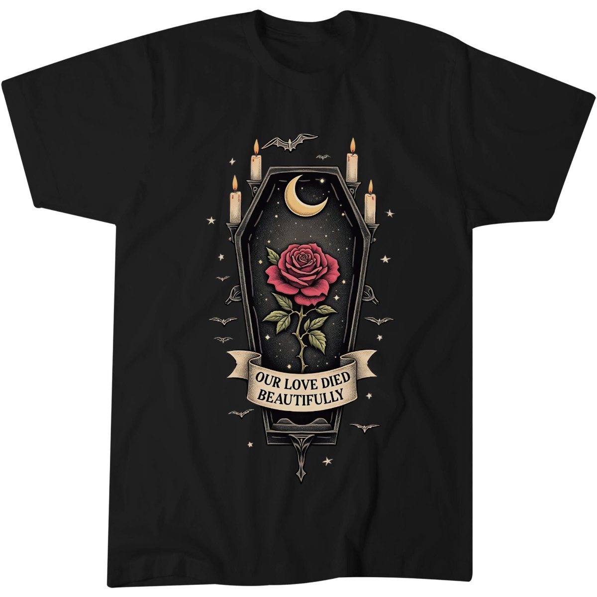Love Bled Out Shirt, Gothic Tattoo Fan Gift Tee, Dramatic Mourning T-Shirt