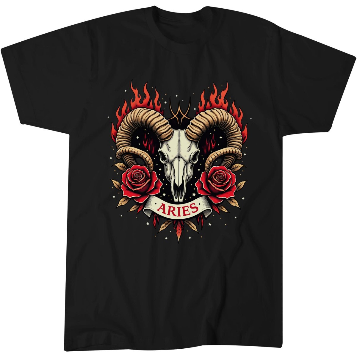 Aries Skull Shirt, Dark Gothic Pub Lover Gift Tee, Funny T-Shirt