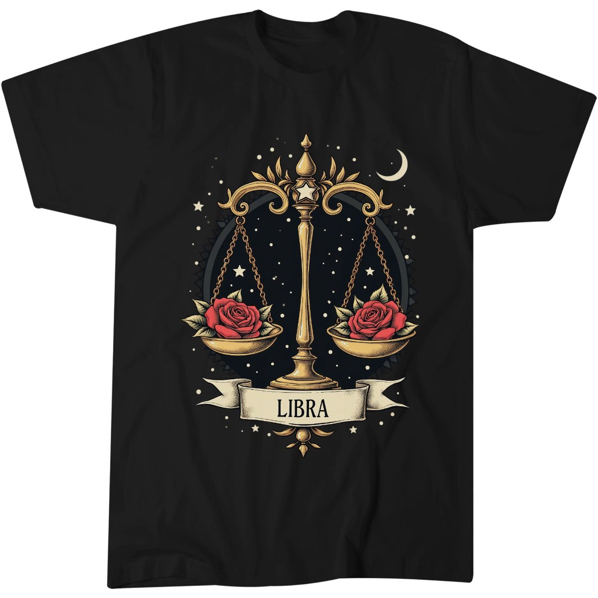 Libra Zodiac Sign Gift Idea Tee, Dark Gothic T-Shirt