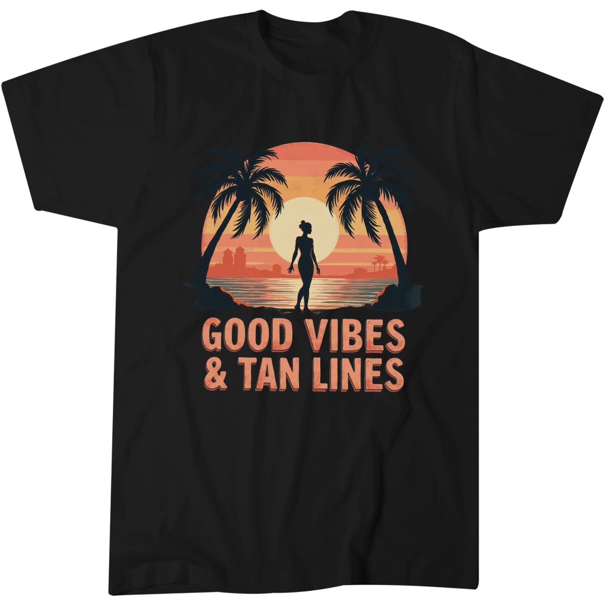 Girls Trip Shirt, Beach Vacation Gift Tee, Vintage Sunset T-Shirt 3