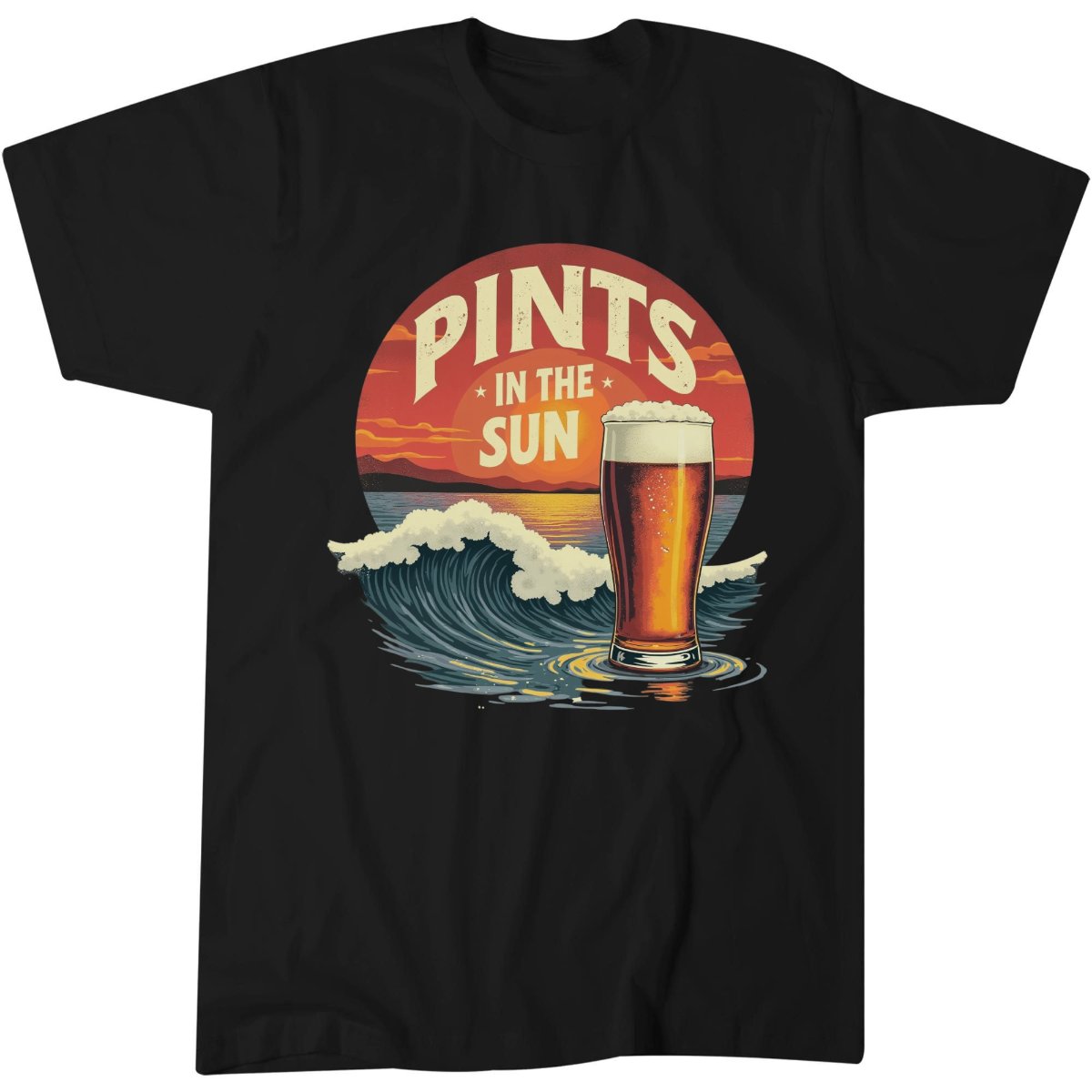 Pints In The Sun Shirt, Girls Trip Birthday Gift Tee, Vintage Sunset T-Shirt