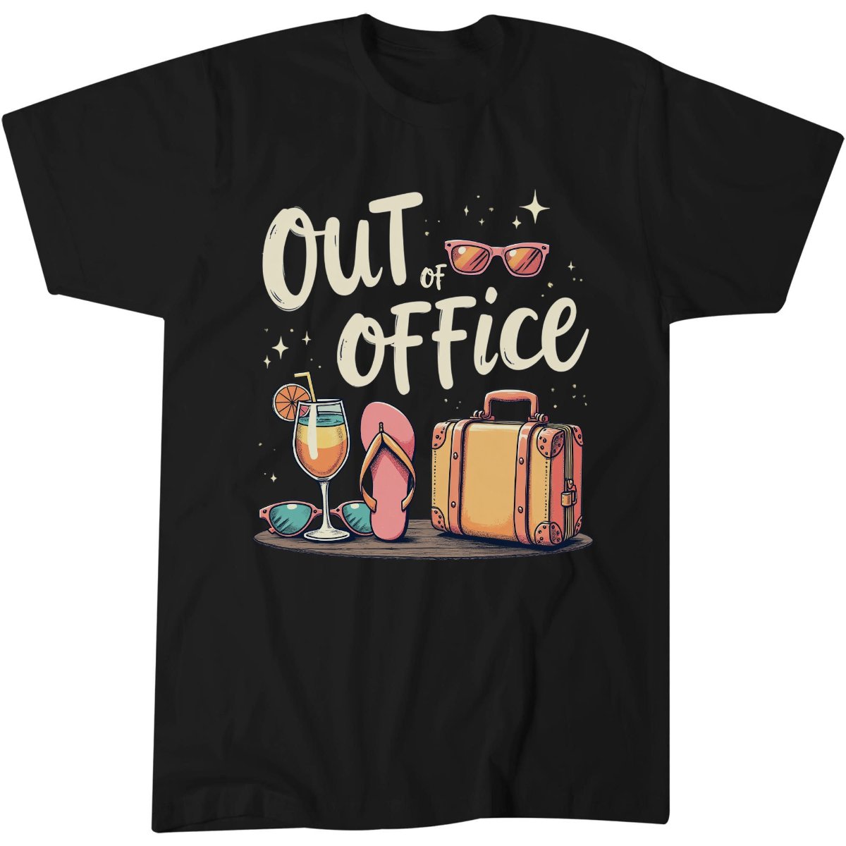 Out Of Office Shirt, Vacation Traveler Gift Tee, Retro Groovy T-Shirt