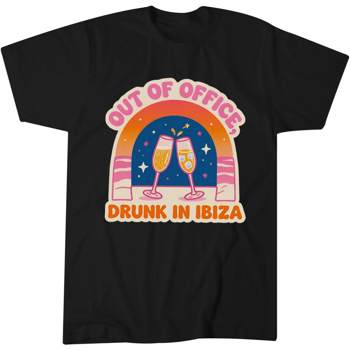 Out Of Office Drunk In Ibiza Shirt, Vacation Travel Gift Tee, Retro T-Shirt