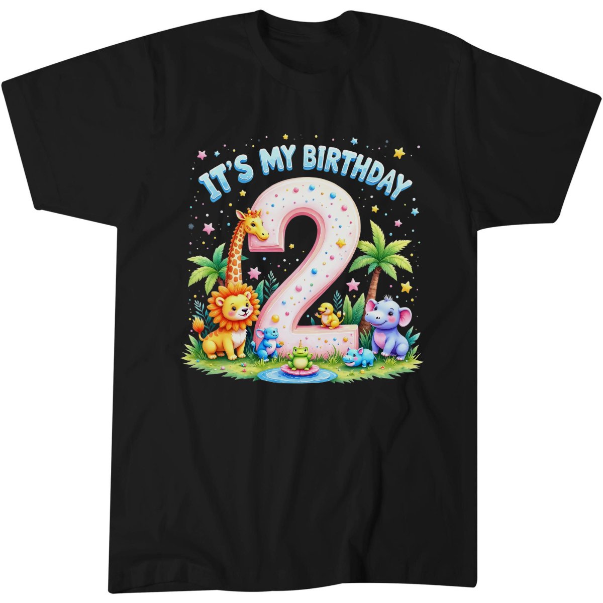 Number Two Birthday Shirt, Jungle Animal Party Gift Tee, Birthday Fun T-Shirt