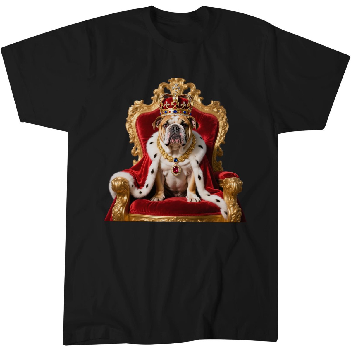 Funny Bulldog Lover Gift Idea Tee, Royal King T-Shirt