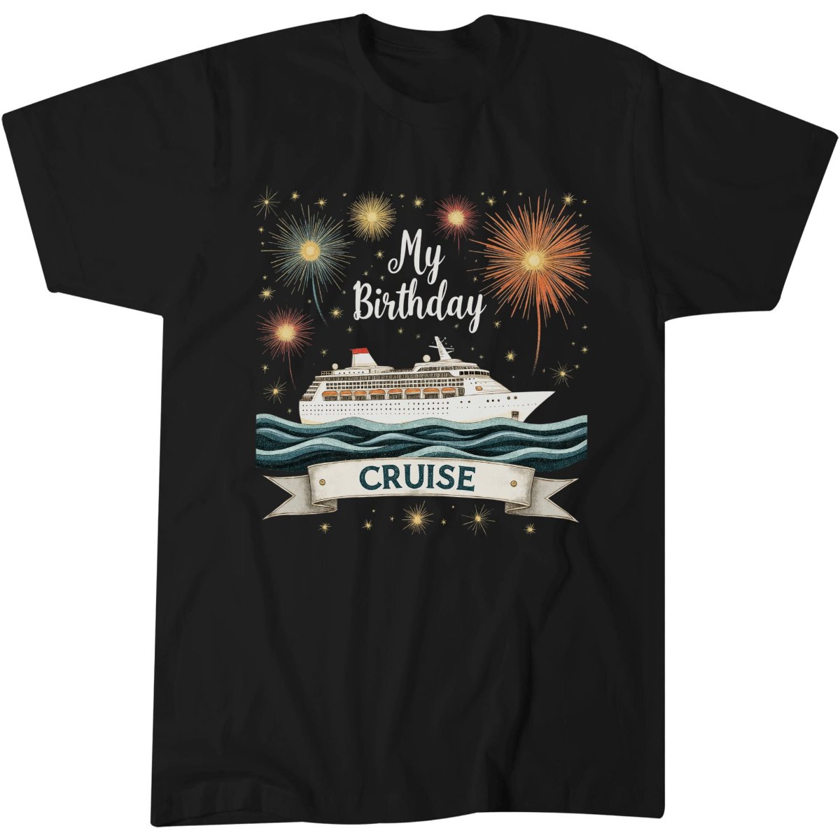Fireworks My Birthday Cruise Shirt, Kids Birthday Party Gift Idea T-Shirt